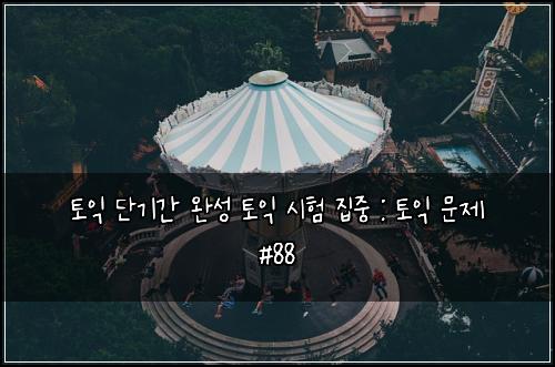 토익 단기간 완성 토익 시험 집중 : 토익 문제 #88