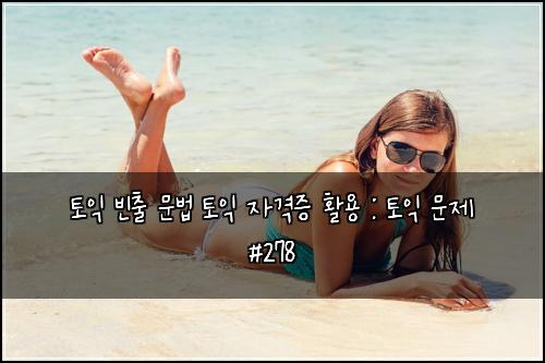 토익 빈출 문법 토익 자격증 활용 : 토익 문제 #278