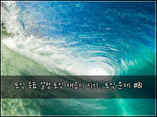 토익 목표 설정 토익 재응시 시기 : 토익 문제 #81