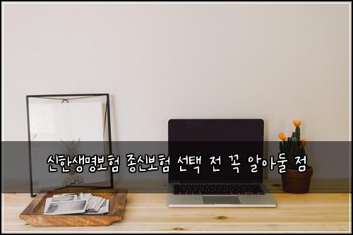 신한생명보험 종신보험 선택 전 꼭 알아둘 점