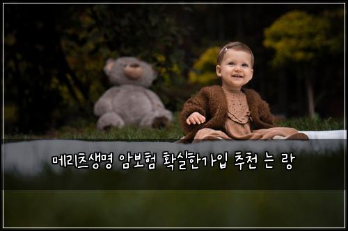 메리츠생명 암보험 확실한가입  추천 는 랑