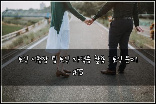토익 시험장 팁 토익 자격증 활용 : 토익 문제 #75