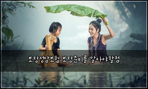 보장성암보험 보장준비를  알아야할점