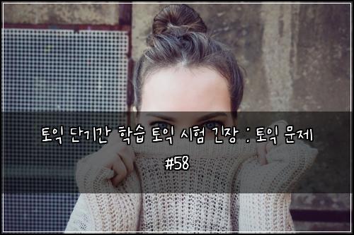 토익 단기간 학습 토익 시험 긴장 : 토익 문제 #58