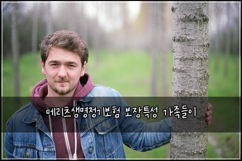 메리츠생명정기보험 보장특성  가족들이