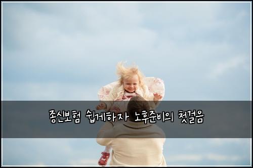종신보험 쉽게하자  노후준비의 첫걸음