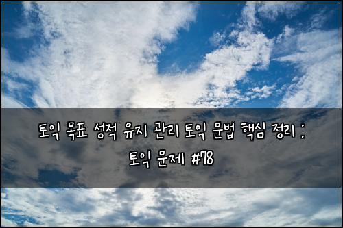 ν μ΅ λͺ©ν μ±μ μ μ§ κ΄λ¦¬ ν μ΅ λ¬Έλ² ν΅μ¬ μ 리 : ν μ΅ λ¬Έμ #78