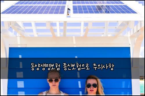 동양생명보험 종신보험으로 주의사항