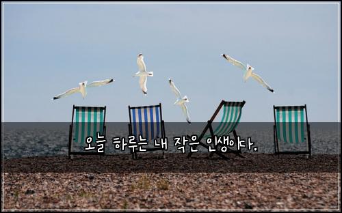 오늘 하루는 내 작은 인생이다.