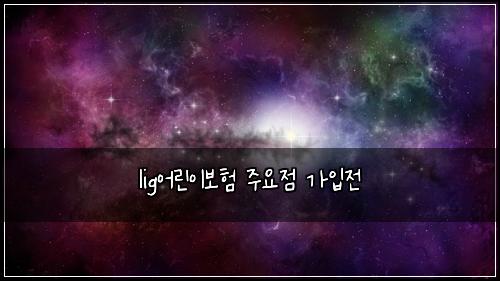 lig어린이보험 주요점  가입전