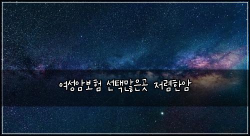 여성암보험 선택많은곳  저렴한암