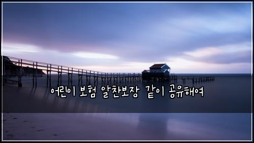 어린이 보험 알찬보장  같이 공유해여
