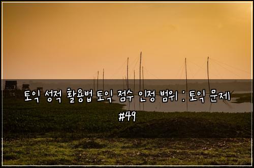 토익 성적 활용법 토익 점수 인정 범위 : 토익 문제 #49