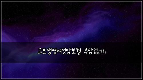 교보생명여성암보험 부담없게 