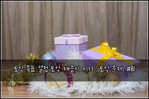토익 목표 설정 토익 재응시 시기 : 토익 문제 #81