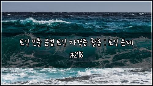 토익 빈출 문법 토익 자격증 활용 : 토익 문제 #278