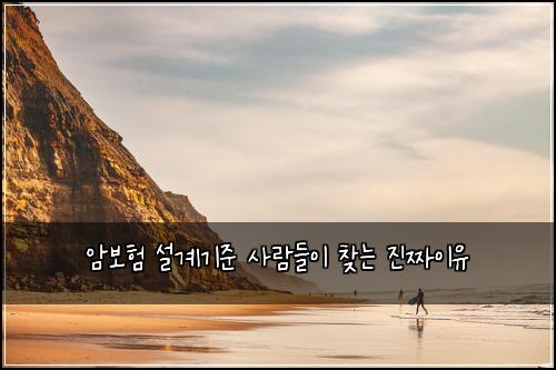 암보험 설계기준  사람들이 찾는 진짜이유