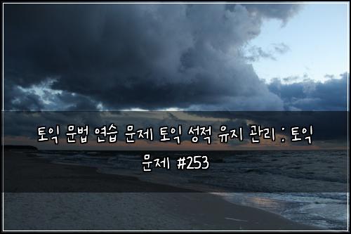 토익 문법 연습 문제 토익 성적 유지 관리 : 토익 문제 #253