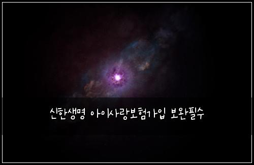 신한생명 아이사랑보험가입 보완필수