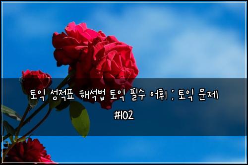 토익 성적표 해석법 토익 필수 어휘 : 토익 문제 #102