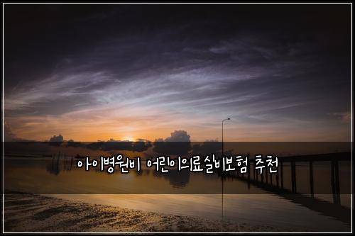 아이병원비 어린이의료실비보험 추천 