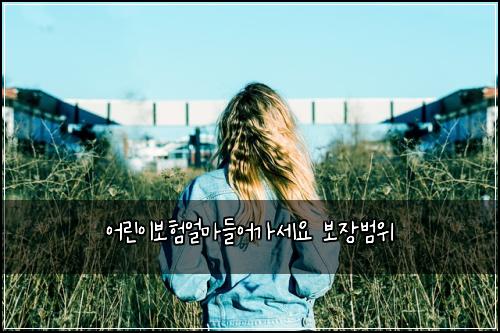 어린이보험얼마들어가세요 보장범위