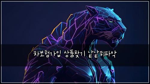 차보험가입 상품찾기 낱낱히파악