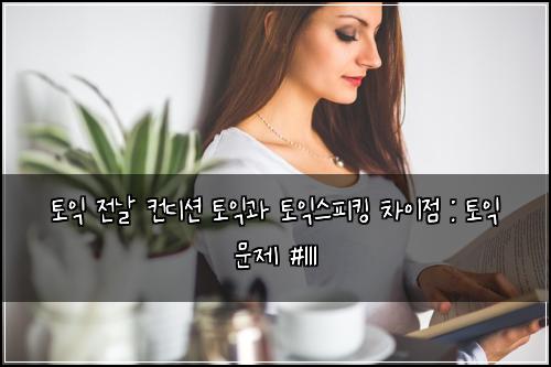 토익 전날 컨디션 토익과 토익스피킹 차이점 : 토익 문제 #111