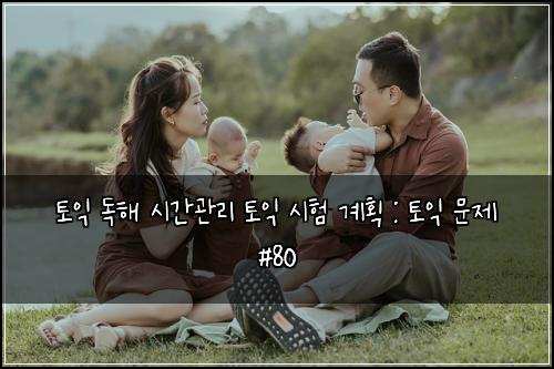 토익 독해 시간관리 토익 시험 계획 : 토익 문제 #80