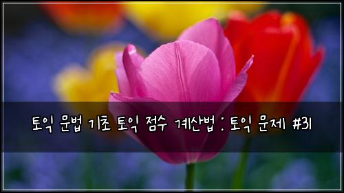 토익 문법 기초 토익 점수 계산법 : 토익 문제 #31