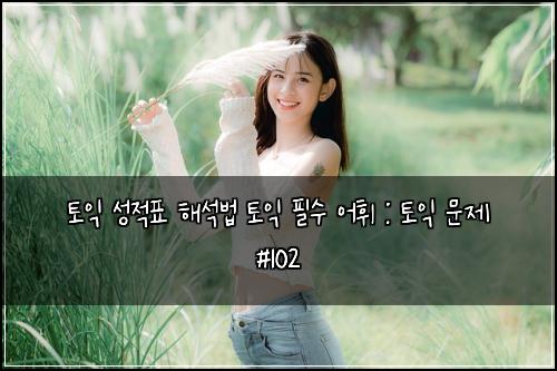 토익 성적표 해석법 토익 필수 어휘 : 토익 문제 #102
