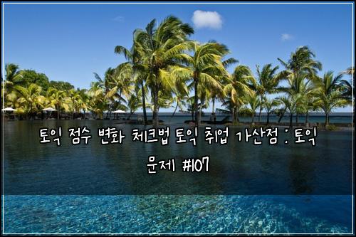 토익 점수 변화 체크법 토익 취업 가산점 : 토익 문제 #107