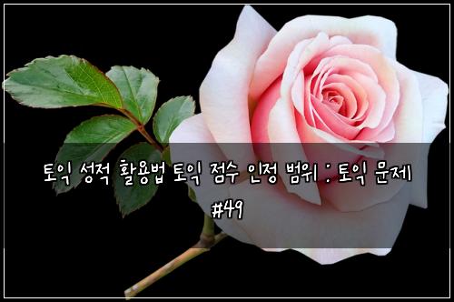 토익 성적 활용법 토익 점수 인정 범위 : 토익 문제 #49
