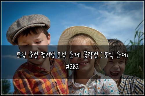 토익 문법 정리법 토익 문제 공략법 : 토익 문제 #282