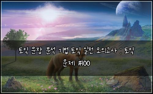 토익 문장 분석 기법 토익 실전 모의고사 : 토익 문제 #100