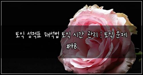 토익 성적표 해석법 토익 시간 관리 : 토익 문제 #48