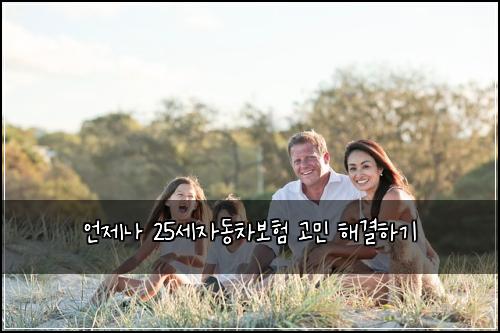언제나 25세자동차보험 고민 해결하기