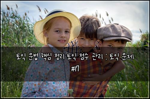 ํ ์ต ๋ฌธ๋ฒ ํต์ฌ ์ ๋ฆฌ ํ ์ต ์ ์ ๊ด๋ฆฌ : ํ ์ต ๋ฌธ์ #17
