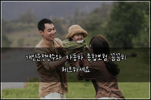 개인운전연수와 자동차 종합보험 꼼꼼히 체크하세요