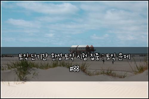 토익 단기간 완성 토익 시험 집중 : 토익 문제 #88