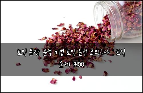 토익 문장 분석 기법 토익 실전 모의고사 : 토익 문제 #100