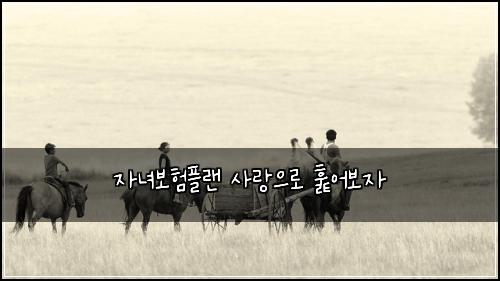 자녀보험플랜 사랑으로 훑어보자