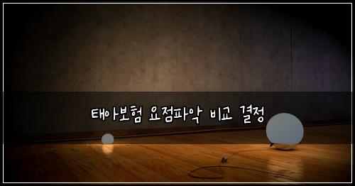 태아보험 요점파악  비교 결정