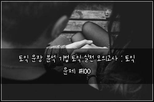 토익 문장 분석 기법 토익 실전 모의고사 : 토익 문제 #100