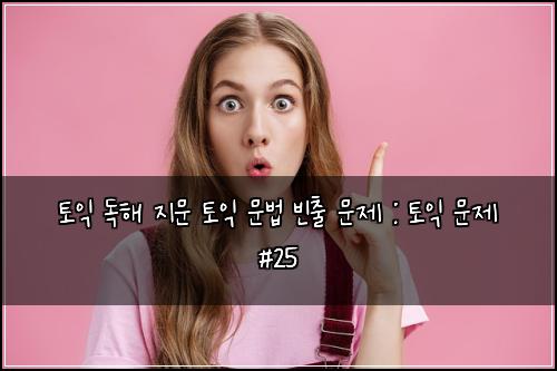 토익 독해 지문 토익 문법 빈출 문제 : 토익 문제 #25