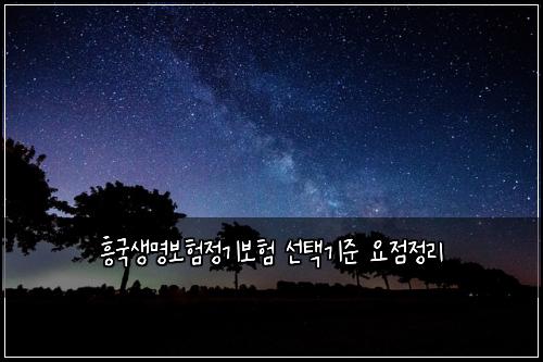 ํฅ๊ตญ์๋ช
๋ณดํ์ ๊ธฐ๋ณดํ ์ ํ๊ธฐ์ค ์์ ์ ๋ฆฌ