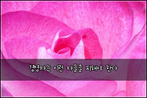 경영자는 이런 자들을 피해야 한다