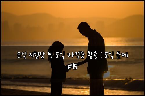 토익 시험장 팁 토익 자격증 활용 : 토익 문제 #75