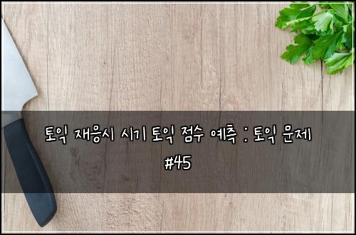 토익 재응시 시기 토익 점수 예측 : 토익 문제 #45