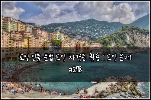 토익 빈출 문법 토익 자격증 활용 : 토익 문제 #278